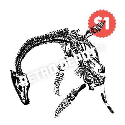 Vintage Vector Dinosaur Bones