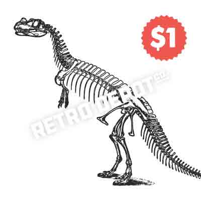 Vintage Vector Dinosaur Skeleton