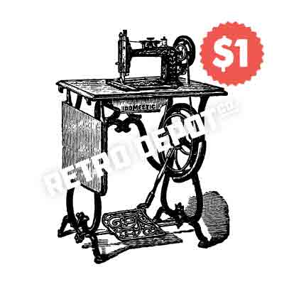 Vintage Sewing Machine Vector