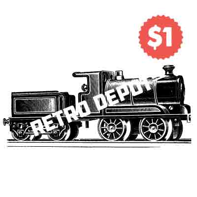 Vintage Steam Train Vector