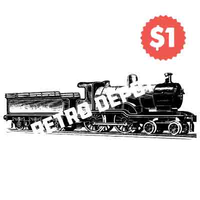 Vintage Steam Train Vector