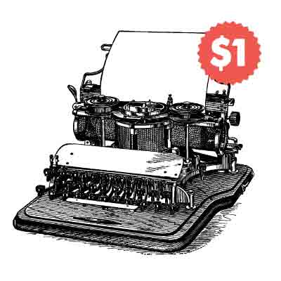 Vintage Typewriter Vector Illustration