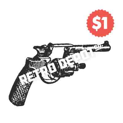 Vintage Revolver Vector