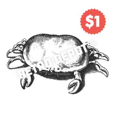 Vintage Crab Vector