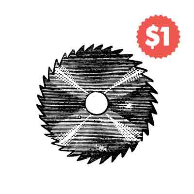 Vintage Circular Saw Vector Illustration