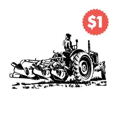 Vintage Vector Tractor Engraving