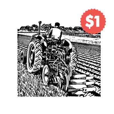 Vintage Vector Tractor Engraving