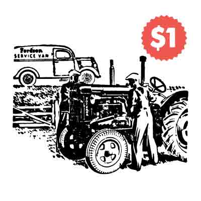 Vintage Vector Tractor Engraving