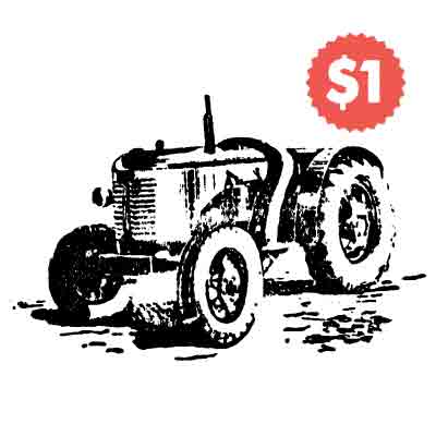 Vintage Vector Tractor Engraving