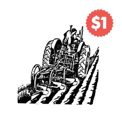 Vintage Vector Tractor Engraving