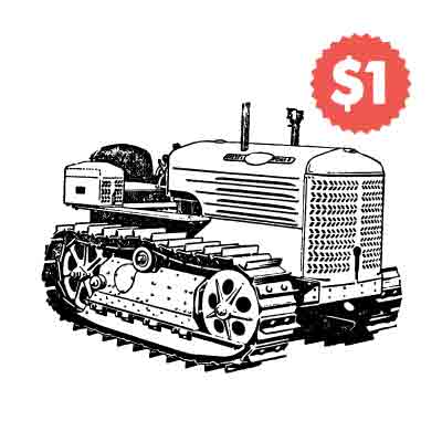 Vintage Vector Tractor Engraving