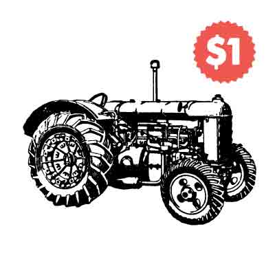 Vintage Vector Tractor Engraving