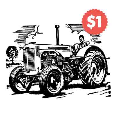 Vintage Vector Tractor Engraving