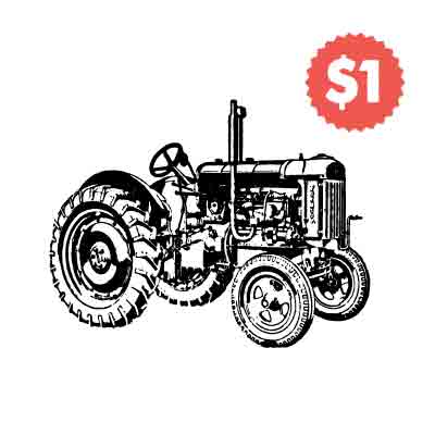 Vintage Vector Tractor Engraving