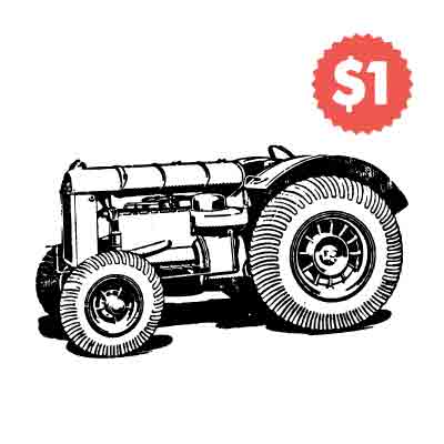 Vintage Vector Tractor Engraving