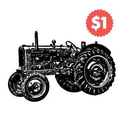 Vintage Vector Tractor Engraving