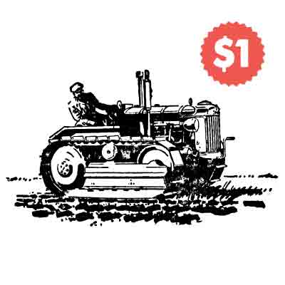 Vintage Vector Tractor Engraving