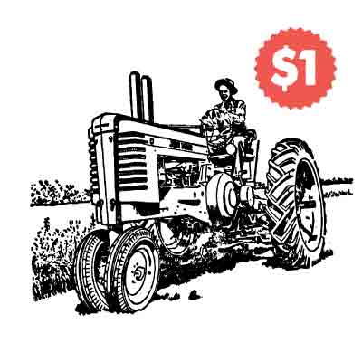 Vintage Vector Tractor Engraving