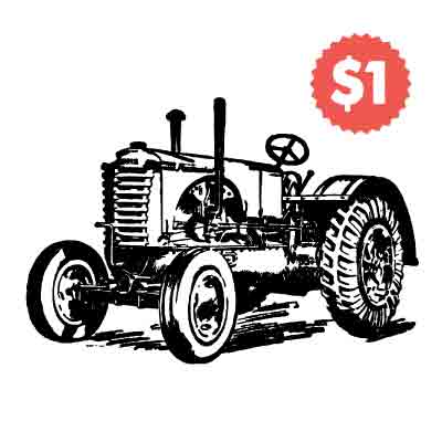 Vintage Vector Tractor Engraving