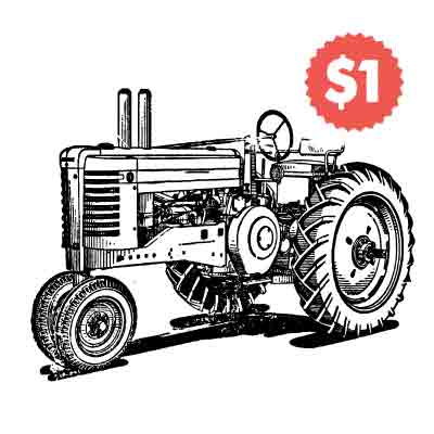 Vintage Vector Tractor Engraving