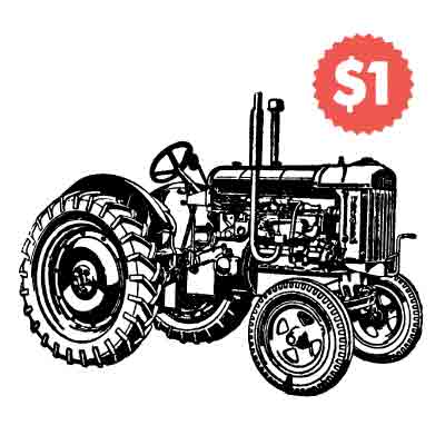 Vintage Vector Tractor Engraving