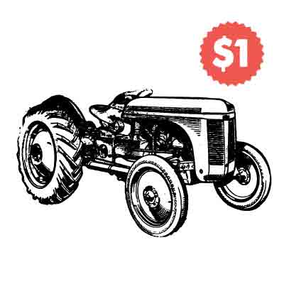 Vintage Vector Tractor Engraving