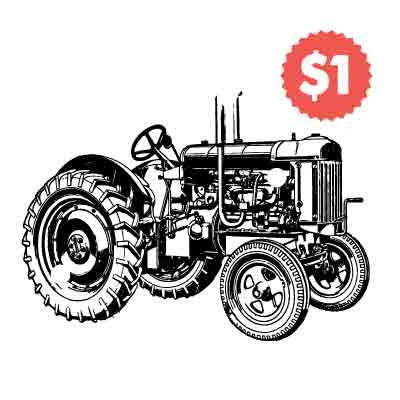 Vintage Vector Tractor Engraving