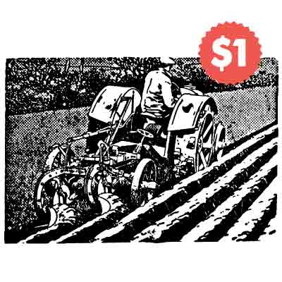 Vintage Vector Tractor Engraving