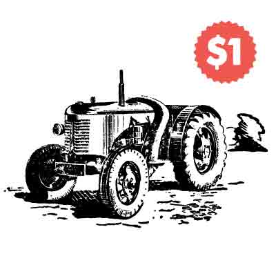 Vintage Vector Tractor Engraving