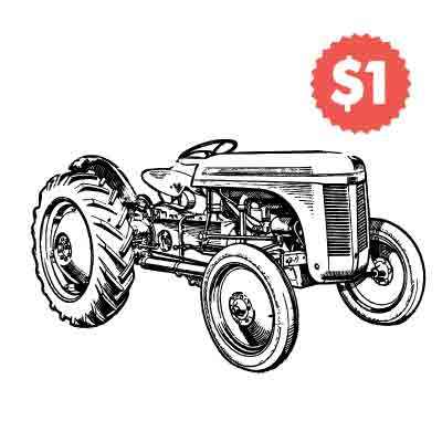 Vintage Vector Tractor Engraving