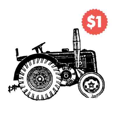 Vintage Vector Tractor Engraving