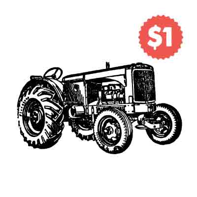 Vintage Vector Tractor Engraving